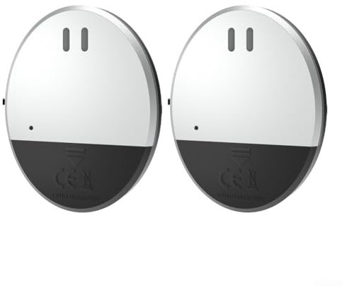 Sensore di vibrazione per porta finestra, rilevatore rottura vetro 130 dB, design ultra sottile, sistema di sicurezza domestica, senza foratura necessaria (2 pezzi)