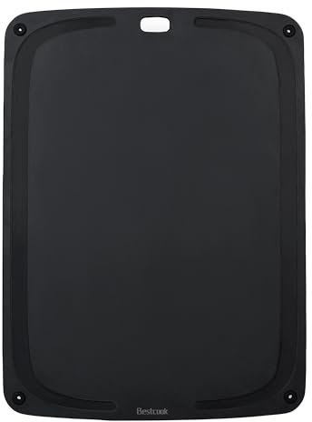 BESTCOOK Tagliere in Fibra di Legno per Cucina, con Scanalatura per Succhi e Piedini Antiscivolo, Senza BPA, Lavabile in Lavastoviglie, Amico dei Coltelli per Carne, Pane, Frutta, 44 x 33 x 0.6 cm