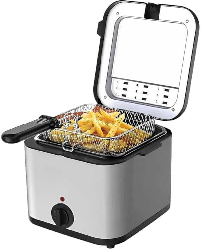 Gziztx Deep Fat Fryer 2.5 L, Electric Deep Fryer with Removable Basket, Fat Fryer for Home, Stainless Steel