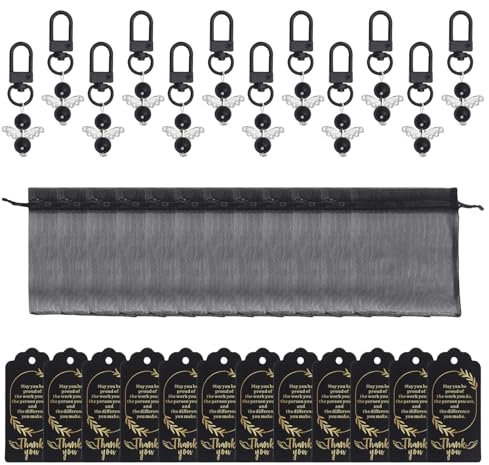 Woedpez Juego de 12/36 llaveros de metal para expresar gratitudes y bendiciones en fiestas o eventos de agradecimiento