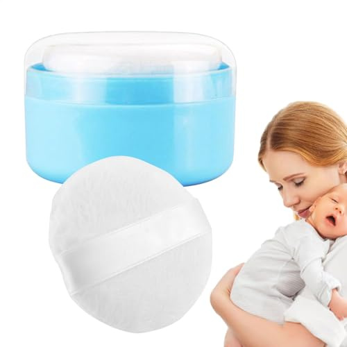 Body Powder Container | Toddler Bath Dusting Box - Body Powder Puff and Container for Bath and Travel, Ideal for Women and Baby