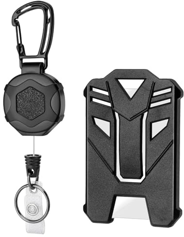 1 Pack Heavy Duty Retractable Keychain, Badge Holder ID Lanyard Reel with 31.5 Steel Retractable Cord, 1 PCS Id Badge Holder for Name Card