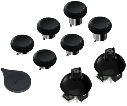 GuliKit 720° Adjustable Tension TMR Magnetic Joystick Replacement Kit, for PS5 DualSense/DualSense Edge Controller, Anti-drift Stick Repair Module with 3 Pairs Thumbstick Caps, Soldering Required