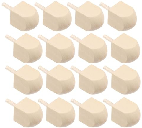AKOOSY Set med 20 gyroskopiska snurror för barn kreativa leksaker och fritid Hanukkah-snurror i obehandlat trä khaki