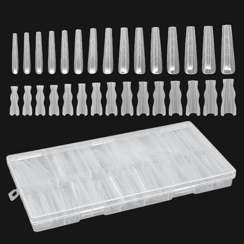 180 PCS Sandwich Duals Form | Unghie Finte Traslucido | Unghie Finte Lunghe | Tip in Gel per Unghies | La Curva Si Adatta Alle Unghies | per Donne, Amiche, Casa, Salone E Uso Quotidiano
