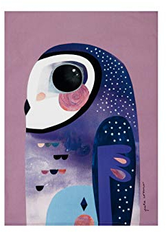 Maxwell & Williams Pete Cromer Paño de Cocina con Diseño de Búho de 100% Algodón, 50 x 70 cm – Violeta