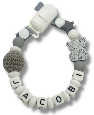 FLUFFY CLOUDS Dummy Clip | Personalized Pacifier Holder | Soother Chain with Name Silicone | Baby Boys | Helicopter Design