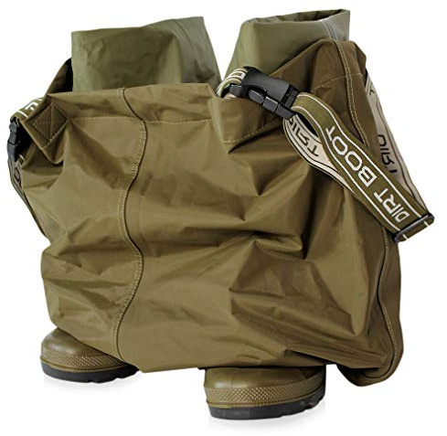 Dirt Boots Amphibian Chest Waders 100% Waterproof Nylon Wader (Green, numeric_10)