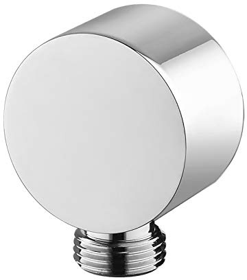 Keymark Wall Supply Elbow Chrome, Brass Round Wall Mount Shower Hose Connector Drop Ell Union Water Outlet for Handheld Hand Shower