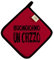 ALMATEX SRL Presina cucina con Frasi Divertenti LINEA CUCINAZZA cm. 20x20 Realizzato con tessuto 100% riciclato Ecosostenibile certificato (Made in Italy) (ST_B_ROSSO)