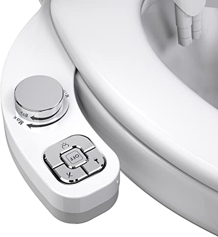 Bidet Einsatz für Toilette,Samodra 8.0 Nicht Elektrisch Bidet Aufsatz für Toilette Selbstreinigende Doppeldüsen Posterior & Feminine Wash,Wc Dusche,Taharet, Chrom, Acrylnitril-Butadien-Styrol