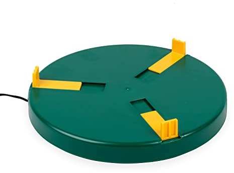 Eivolution Tränkenwärmer mit Halterung für Tränken - Heizplatte für Hühnertränken & Wachteltränken im Niedervoltbetrieb - Ø 30 cm - Robust & Witterungsbeständig - inkl. 24 Volt Netzteil