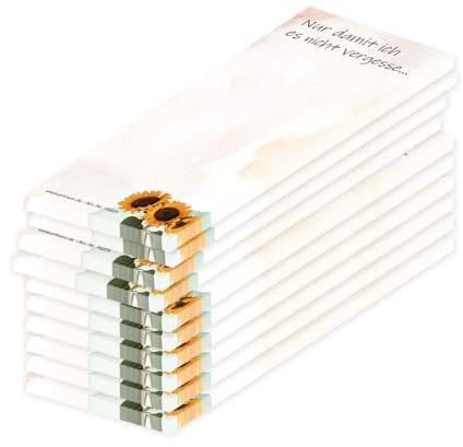 PRICARO Lot de 10 bloc-notes magnétiques tournesol 62 x 148 mm