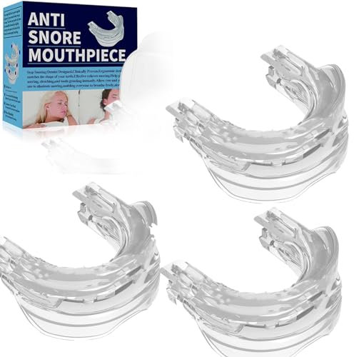 Anti ronquido protector bucal, ajustable ronquido Stopper protector bucal, dispositivos contra el ronquido Apnea del Sueño boquilla, dejar de roncar ayudas para Mujeres Hombres (3PCS)