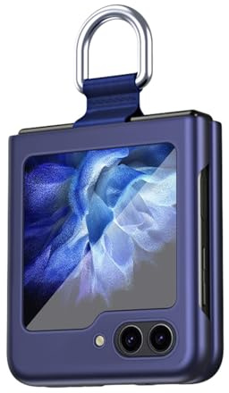 BORYA Funda para Samsung Galaxy Z Flip6(Flip 6) / Z Flip7 FE, Delgada Antigolpes Premium Duro PC Carcasa, Ligera Plegable Sedoso Mate Estuche, Anti-rasguños Anticaída Caso con Anillo, Azul
