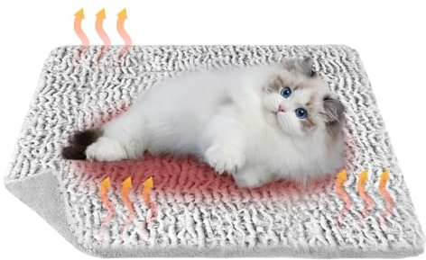 Couvertures auto-chauffante pour chats et chiens, 60cm*50cm Tapis de Couchage pour Animaux de Compagnie Réversible et Lavable, Coussin Thermique d'Intérieur sans Electricité Doux, pour Chatons Chiots