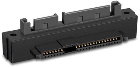 Joskeijky 1 pezzo SAS a SATA a 15 pin testa curva adattatore angolo di 90 gradi convertitore plastica nero + metallo per scheda madre