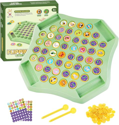 XUDUOO Flip Match Board Game Memory Game, Fun Chess Board for Kids, Interactive Funny Educational Toy, Childrens Board Games Party Games for Family Night, Christmas
