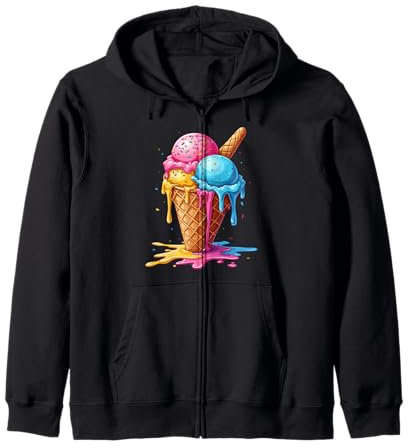 Mignon cône de glace goutte à goutte avec saupoudrer pour enfant garçon fille Sweat à Capuche