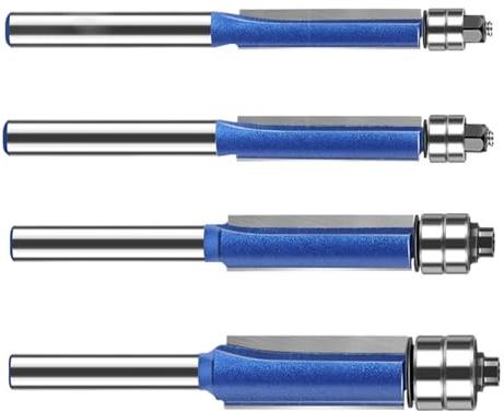 Frese Per Router Per Taglio A Raso,Set Di 4 Pezzi Per Taglio Preciso Utensile - Fresa Router Ras | Per Laminato, Carpenteria, Compensato per Finiture e Porte