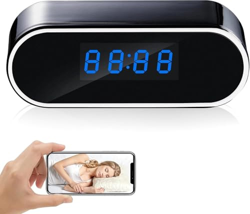 XAMOFAN Telecamera spia 1080P Mini telecamera di sorveglianza WiFi -interno 150° orologio telecamera nascosta spia a distanza discreta supporto visione notturna e rilevamento del movimento