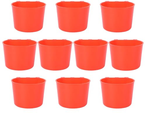 Comedero para Pájaros Diseño Anti-Salpicaduras 10 Piezas | Polietileno Resistente al Desgaste Mordidas , Fácil de Limpiar Rojo Formato para Jaula y Aves
