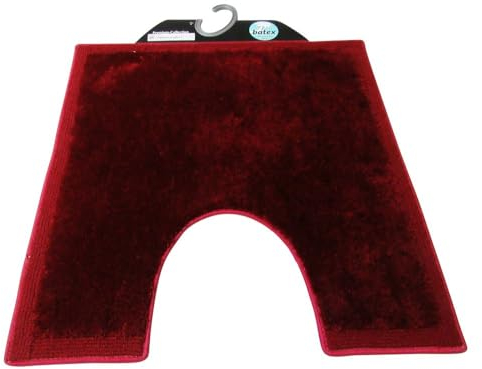 Batex Badteppich WC-Vorleger mit Ausschnitt Silencio Bordeaux ca.60X60cm Badematte Badezimmerteppich Badgarnitur Badvorleger Duschmatte