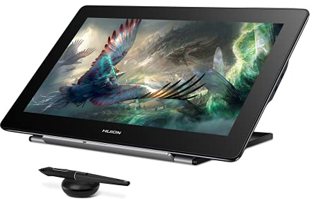 HUION Kamvas Pro 16 Plus 4K UHD ritbricka med skärm, helt laminerad, 145 % sRGB typ surfplatta med batteridriven style, 15,6 tums grafisk bricka för PC, Mac, Linux, Android
