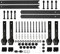 Sarah Schiebetürsystem, Schiebetürbeschlag Kit, Klassisch, Schwarz, 366 cm, 2 Türen