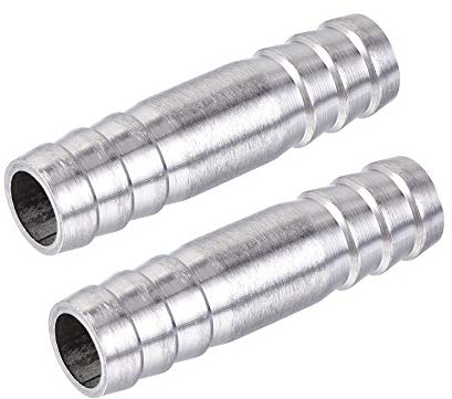 uxcell Barb Hose Fitting, 13x50mm Straight Coupler Quick Connector for 1/2 Inch ID Hose, 304 Stainless Steel, Pack of 2