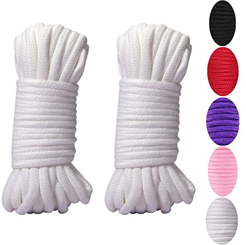 WUWYOUWL Weiches Baumwollseil, 10 m / 8 mm Universal-Seil-Handwerksseil, Dicker Baumwollfaden (Weiß)