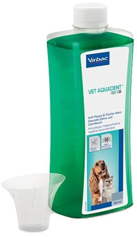 Vet aquadent FR3SH, cura dentale per cani e gatti (rimozione del tartaro sano, soluzione rinfrescante e gustosa anti-placca, cura ideale per l'igiene orale quotidiana, 500 ml)