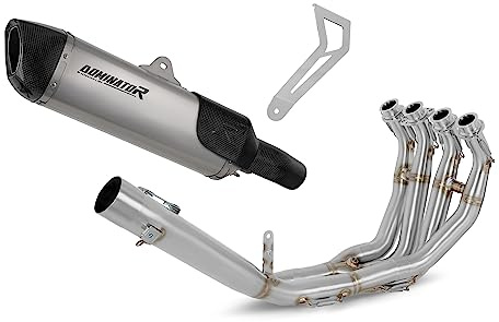 DOMINATOR Impianto di scarico Collettori Marmitta Silenziatore Titanio HP6 compatibile con YZF R6 2017-2023