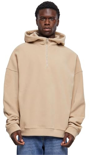 Urban Classics Oversized Polar Fleece Half Zip Hoody Sweatshirt à Capuche, Wetsand, L Homme