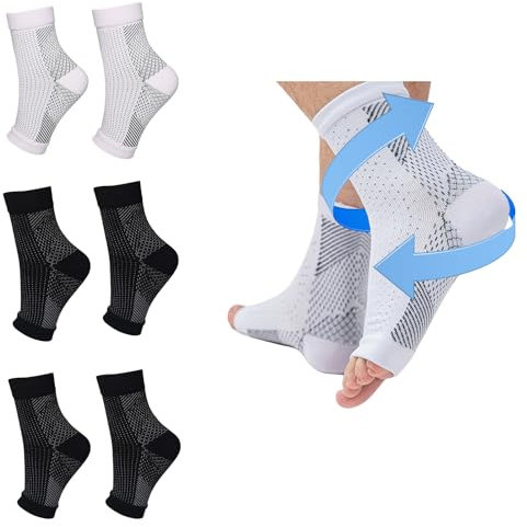 Lot de 4 paires de chaussettes de compression pour fasciite plantaire, bandage de soutien, soulagement de l'épine calcanéenne, chaussettes de nuit pour douleur, entorse de cheville, tendinite