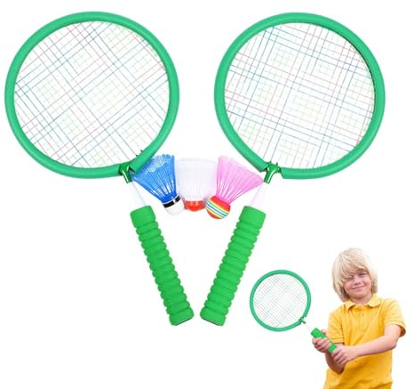 Racchetta da badminton per bambini, set di racchette da badminton per bambini - Racchetta da badminton per 2 giocatori, set di racchette per bambini con 3X Badminton per giocatori principianti di