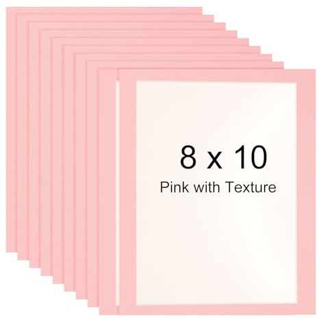 Sourcing Map 10pcs Pink with Texture 8 x 10 inches Cardboard Picture Frame with Clear Film for Display