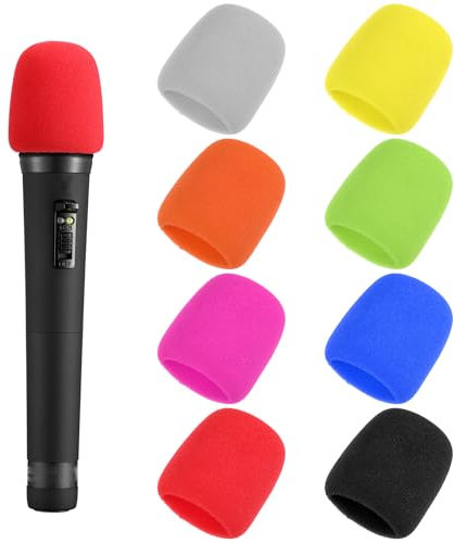 AOZUO 24Pcs Colorful Microphone Foam Covers, Mic Windscreen Reusable Micro Foam Filter for Most Handheld Stage Microphone