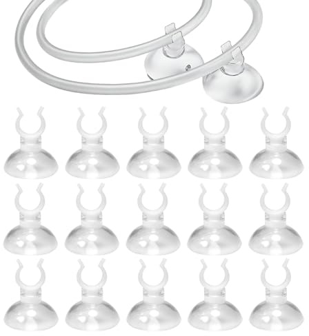 50 clips de ventosa para acuario, soporte para manguera de aire de 4-6 mm, ventosa para acuarios para tuberías de aire, tuberías de agua y barras de calefacción, clips de manguera para acuarios y