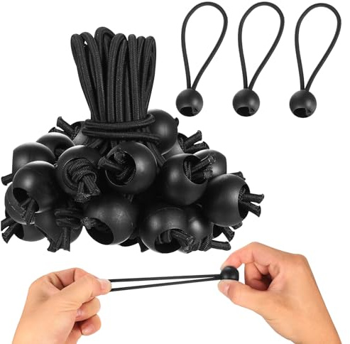50 Pièces Tendeurs Elastique avec Crochets, 10cm Tendeur Elastiques avec Boule, Corde Elastique pour Bache Piscine, pour Sandow Elastiques pour Bâches Tentes Attache Baches