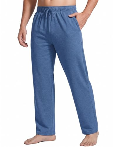 PINSPARK Pantaloni da jogging da uomo in cotone, pantaloni sportivi, leggeri, in felpa, con vita elastica, pantaloni da allenamento, traspiranti, pantaloni da tempo libero, pantaloni da yoga con