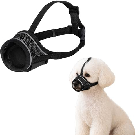 ZEMINRI 1 st munkorg för hundar med justerbar huvudrem, hundmunkorg, ventilerande nätdesign, gör det möjligt att dricka, förhindra att det blir ordnat, skällande, för ätande och tuggande (S, svart)