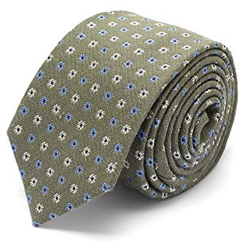 BRERA 67 Cravatta Uomo Elegante in Seta Verde Militare | Cravattino per Completo 148x8 | Cravatte Slim per Vestito da Cerimonia e per Abiti da Lavoro