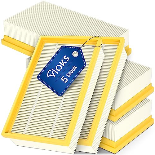 VIOKS Set 5x Flachfaltenfilter Ersatz für Kärchеr Filter 6.904-367.0 - Lamellenfilter Staubsauger Filter für Kärchеr NT 35/1 Ap/Te/Tact & NT 30/1 Tact, NT 45/1, NT 55/1 & Bosch GAS 35-55