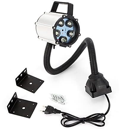 LED Maschinenlampe 5W Led Magnetische Arbeitsleuchte mit Festem Sockel CNC Arbeitsleuchte Flexibel Arm Licht für Nähmaschine Drehbank Fräsen Bohrmaschine Industrielle Beleuchtung 110V-220V