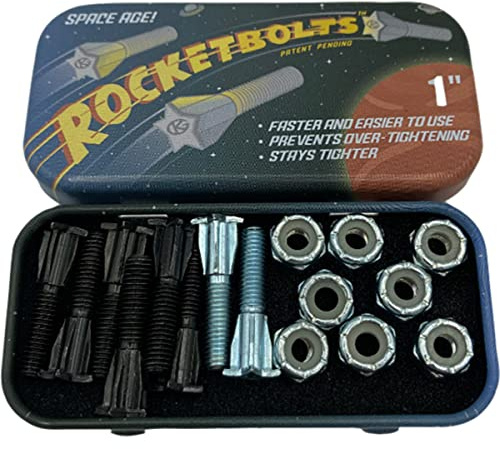Grind King Truck Co. Rocket Bolts Black/Silver Skateboard Hardware Set - 1