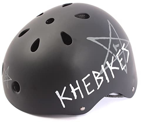 KHEbikes KHE Pro BMX Freestyle Enfants Casque Skate Scooter Mat Noir Taille S 48-54cm