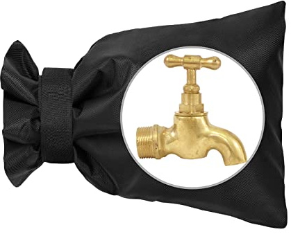 OFFCUP Outside Tap Covers for Winter, 1pcs Thickened Outdoor Tap Cover, Large Outdoor Tap Cover Large Insulated Protector Outdoor Faucet Covers for Winter from Freezing Bursting (Black)