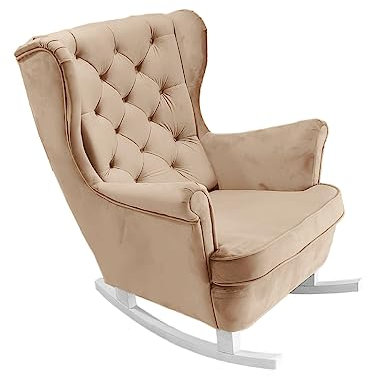 DomiMeble Schaukelstuhl für Wohnzimmer, Schlafzimmer - Schön und Komfortabel Relaxstuhl aus hochwertigem Holz gefertigt 92 x 84 x 104 cm