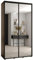 ABIKSMEBLE Davos 2 130 Armario Correderas Doble para Dormitorio - Armario Moderno con Espejo, Barra y Estantes - 235,2x130x45 cm Nero Nero Nero